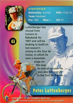 1997 Eurostar Tour de France #63 Peter Luttenberger Back